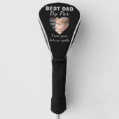 Beste Dad Custom Kinder Foto Zwart Gepersonaliseer Golfheadcover (Voorkant)