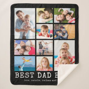 BESTE DAD EVER 10 Foto Collage Uw Kleur Sherpa Deken