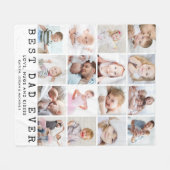 BESTE DAD EVER 16 Foto Collage White Fleece Deken (Voorkant (Horizontaal))