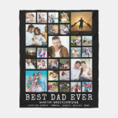 BESTE DAD EVER 27 Photo Collage Jouw tekst Black Fleece Deken (Voorkant)