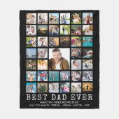 BESTE DAD EVER 39 Foto Collage Jouw tekst en kleur Fleece Deken (Voorkant)