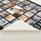 BESTE DAD EVER 39 Foto Collage Persoonlijk Zwart Sherpa Deken (3/4)