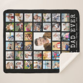 BESTE DAD EVER 39 Foto Collage Persoonlijk Zwart Sherpa Deken (Voorkant (horizontaal))