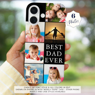BESTE DAD EVER 6 Foto Collage iPhone 16 Hoesje