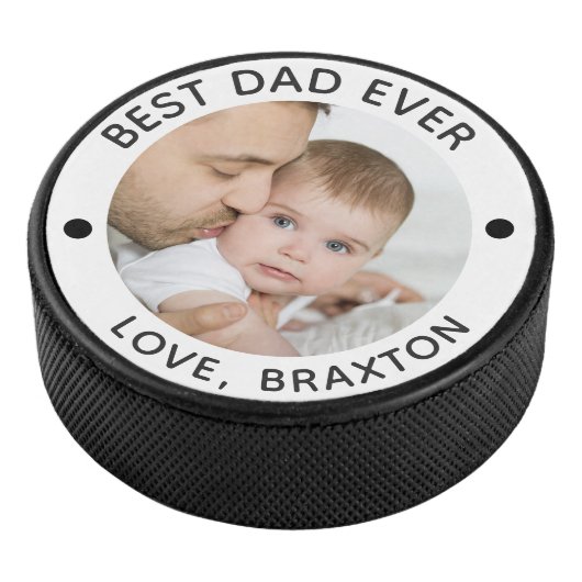 BESTE DAD EVER Foto aangepast Hockey Puck (3/4)