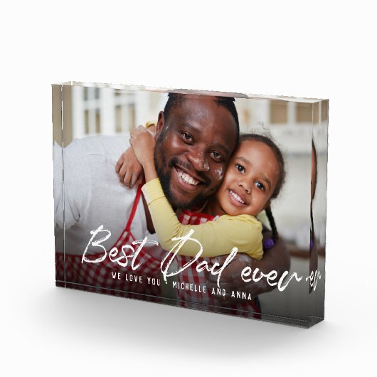 BESTE DAD EVER Modern Trendy Script Fotoblokken (Rechts)