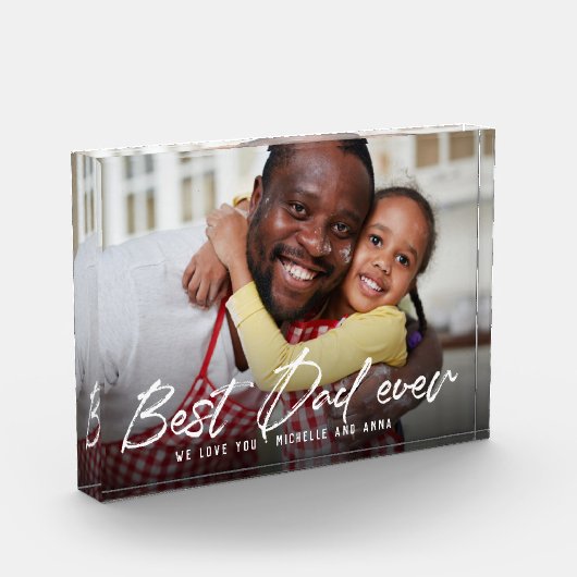 BESTE DAD EVER Modern Trendy Script Fotoblokken (Links)