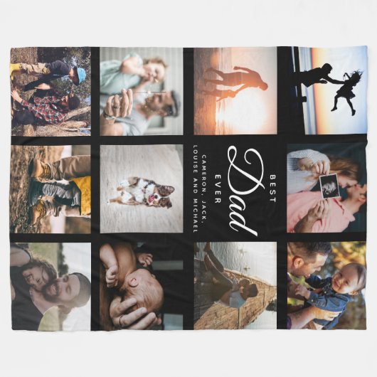 BESTE DAD EVER Modern Typografie-Vaderdag Fleece Deken (Voorkant (Horizontaal))