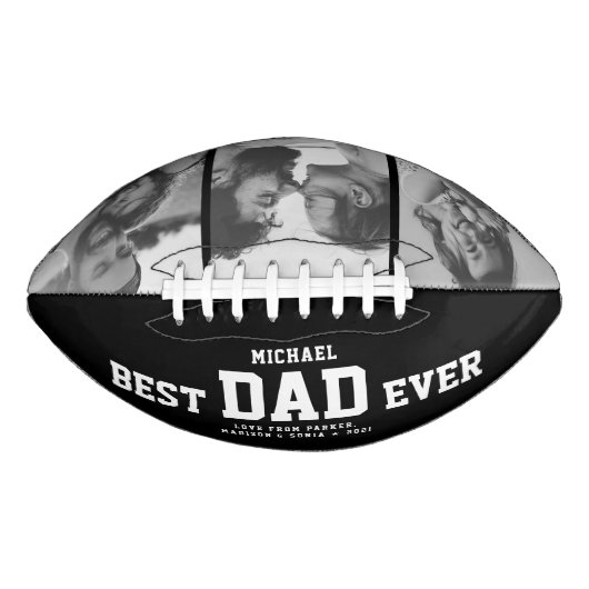 BESTE DAD EVER Moderne Cool Black en White American Football (Voorkant)