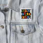 BESTE DAD EVER-toets Vierkante Button 5,1 Cm (In situ)