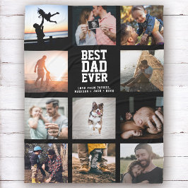BESTE DAD EVER Vaderdag Instagram Photo Collage Fleece Deken