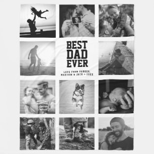 BESTE DAD EVER Vaderdag Instagram Photo Collage Fleece Deken