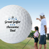 Beste Dad Fun Golfer Vaderdag Blue Set Golfballen