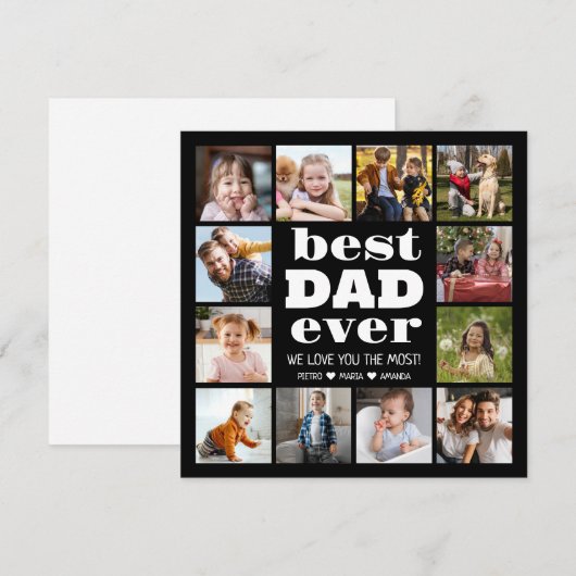 Beste DAD ooit 12 fotocollage Feestdagenkaart (Voorkant / Achterkant)