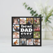 Beste DAD ooit 12 fotocollage Feestdagenkaart (Staand voorkant)
