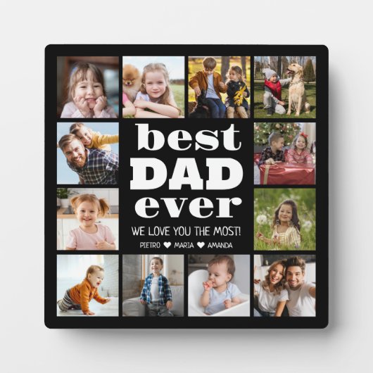 Beste DAD ooit 12 fotocollage Fotoplaat (Voorkant)