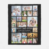 BESTE DAD OOIT 19 Foto Collage Jouw tekst en kleur Fleece Deken (Voorkant)