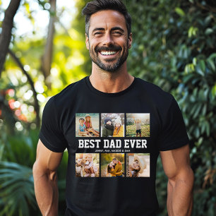 BESTE DAD OOIT 6 Foto Collage Cool Fathers Day T-shirt
