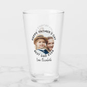 Beste DAD ooit, Aangepast 2 FotoHappy Vaderdag Glas (Achterkant)
