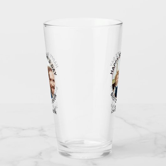 Beste DAD ooit, Aangepast 2 FotoHappy Vaderdag Glas (Rechts)
