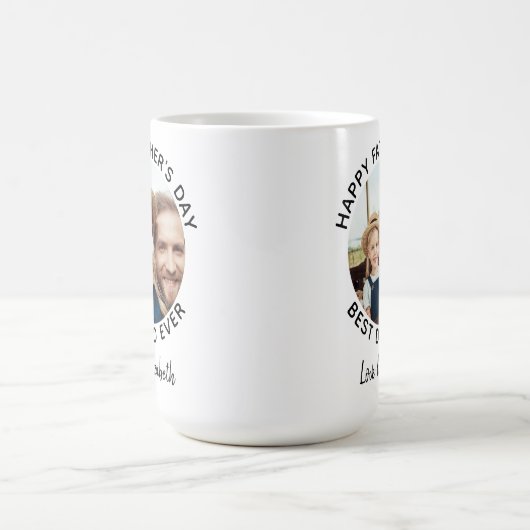 Beste DAD ooit, Aangepast 2 FotoHappy Vaderdag Koffiemok (Center)