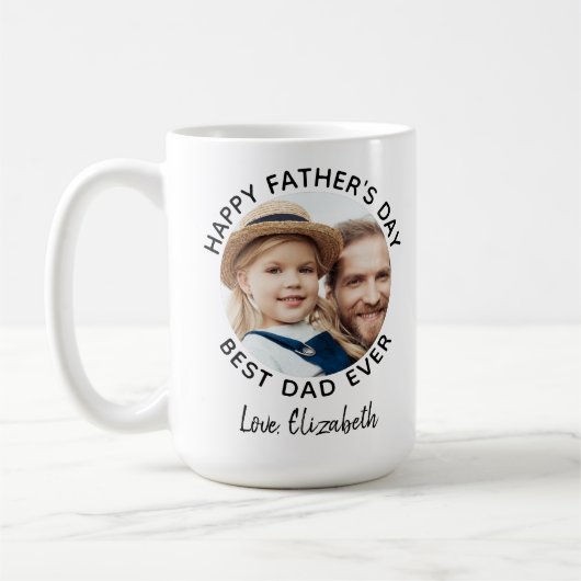 Beste DAD ooit, Aangepast 2 FotoHappy Vaderdag Koffiemok (Links)