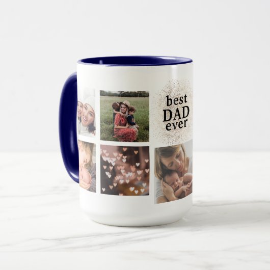 Beste DAD ooit, aangepaste Gold Multi-Photo-Mok Mok (Voorkant links)