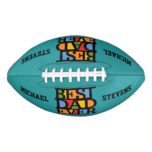 BESTE DAD OOIT, aangepaste naam en football voor k (Voorkant)