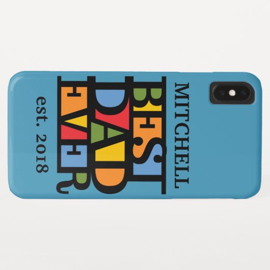 BESTE DAD OOIT, aangepaste naam en jaarlijkse tele Case-Mate iPhone Case (Achterkant (horizontaal))