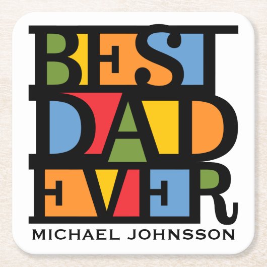 BESTE DAD OOIT, aangepaste naam en onderzetters vo (Voorkant)