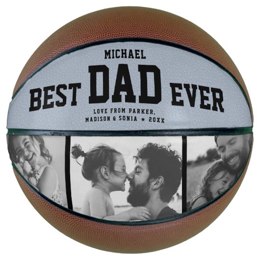 BESTE DAD OOIT Cool Trendy Unieke fotocollage Basketbal (Voorkant)