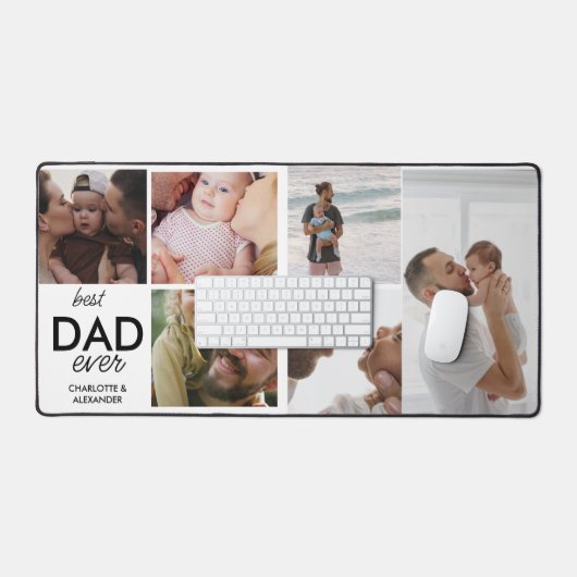 Beste DAD ooit Custom 7 Photo Collage Bureaumat (Keyboard & Muis)