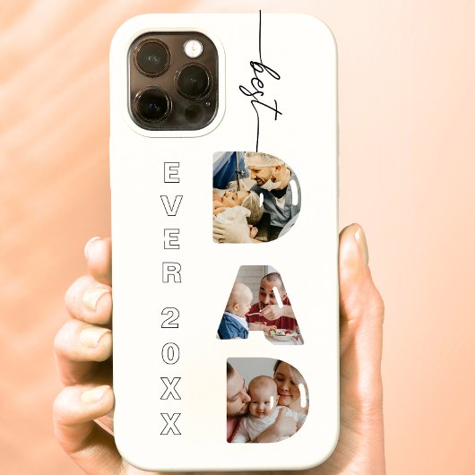 Beste DAD ooit Dad Letters 3 Foto's Collage Case-Mate iPhone Case