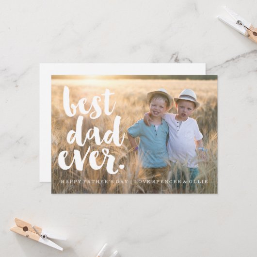 BESTE DAD OOIT | FATHERS DAY CARD KAART (Voorkant / Achterkant in situ)