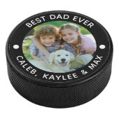 BESTE DAD OOIT Foto op maat van uw kleur Hockey Puck (3/4)
