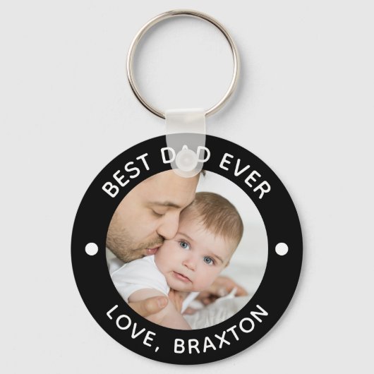 BESTE DAD OOIT Foto op maat van uw kleur Sleutelhanger (Voorkant)