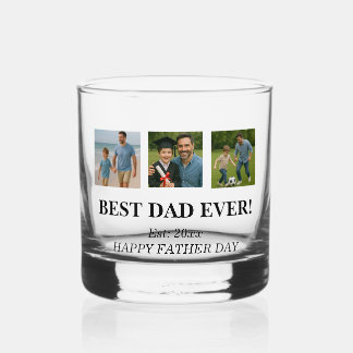 BESTE DAD OOIT - Gepersonaliseerde Vaderdag-foto Whisky Glas