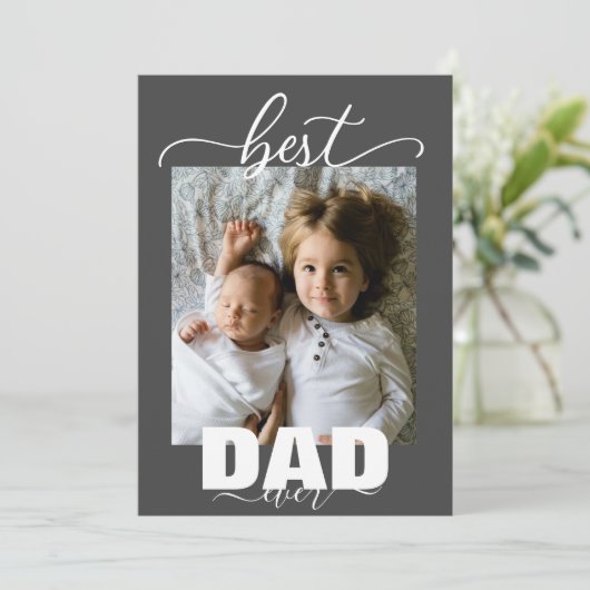 Beste DAD ooit Kinder Foto Vaderdag Kaart (Staand voorkant)