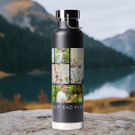 BESTE DAD OOIT Multi Photo Collage Modern Waterfles<br><div class="desc">BEST DAD EVER Multi Photo Collage Modern Water Bottle bevat een fotocollage van negen van uw favoriete foto's. Gepersonaliseerd met uw douanetekst zoals "Beste Papa ooit"of uw gepersonaliseerde naam in modern wit manuscript. Ideaal voor verjaardag, Kerstmis, Vaderdag, opa, broer, beste vriend en nog veel meer. FOTO TIP: centreer uw foto's...</div>