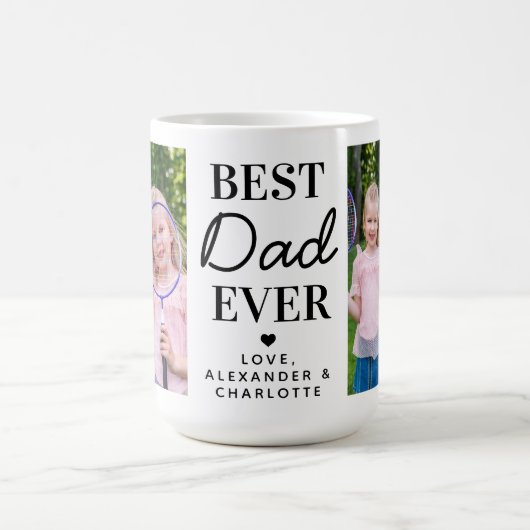 Beste DAD ooit Persoonlijk 2 Foto Vaderdag Koffiemok (Center)