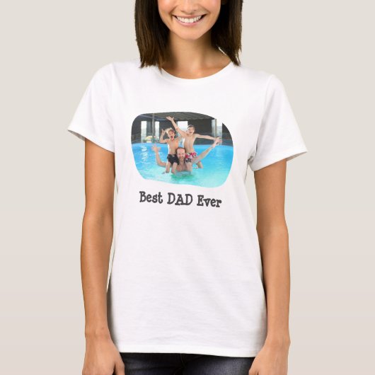 Beste DAD ooit uploadt uw horizontale familiefoto T-shirt (Voorkant)