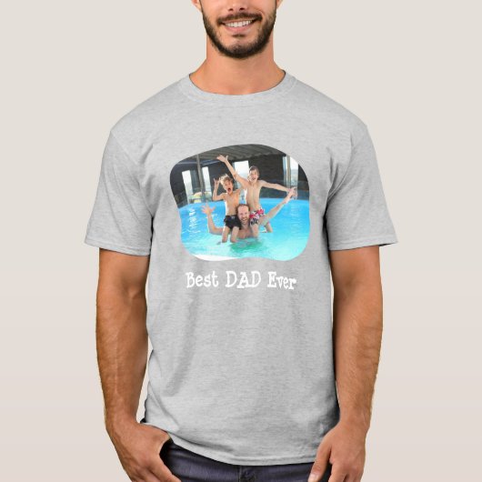 Beste DAD ooit uploadt uw horizontale familiefoto T-shirt (Voorkant)