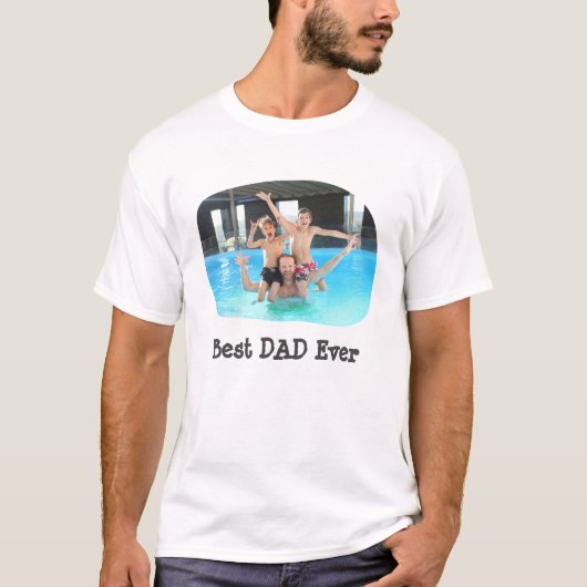 Beste DAD ooit uploadt uw horizontale familiefoto T-shirt (Voorkant)