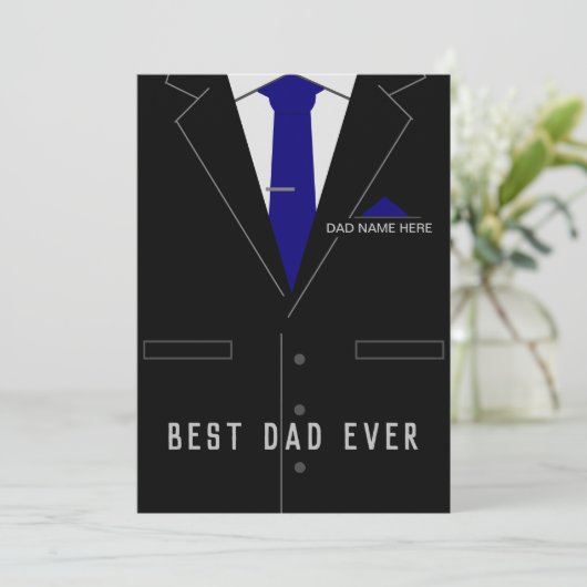 Beste DAD ooit Vaderdag Kaart gepersonaliseerde na (Staand voorkant)