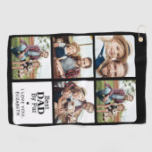 Beste DAD op basis van Par - persoonlijke 5 fotoco Golfhanddoek (Horizontaal)