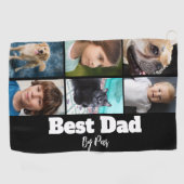 Beste Dad Six Photo Template Zwart-wit Golfhanddoek (Horizontaal)