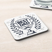 Beste Dad Trophy Design - Vaderdag cadeau Bier Onderzetter (Linkerzijde)