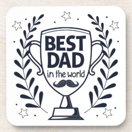 Beste Dad Trophy Design - Vaderdag cadeau Bier Onderzetter