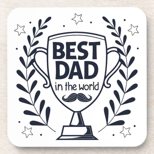 Beste Dad Trophy Design - Vaderdag cadeau Bier Onderzetter (Voorkant)