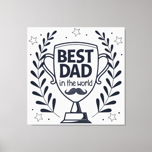Beste Dad Trophy Design - Vaderdag cadeau Canvas Afdruk (Voorkant)